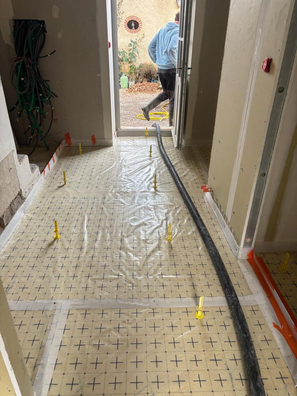 Chantier chape liquide - Top'Isol